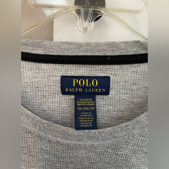 MENS POLO RALPH LAUREN GRAY CREW NECK THERMAL LONG SLEEVE SIZE XXL - Picture 7 of 7